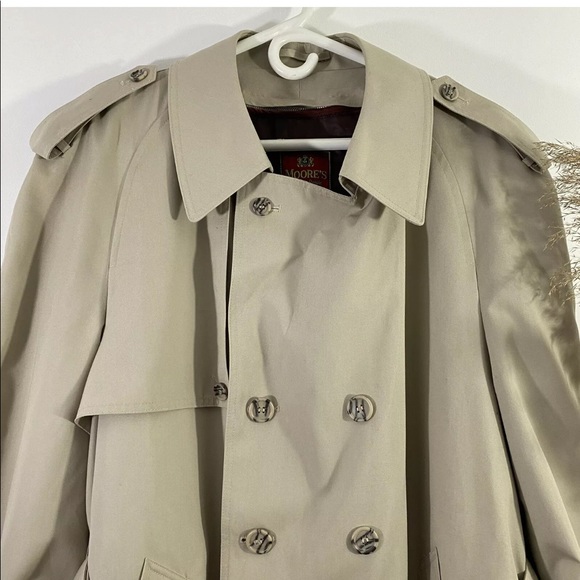 Moore’s Mens Trench Coat Tan size 44 short - Picture 4 of 13
